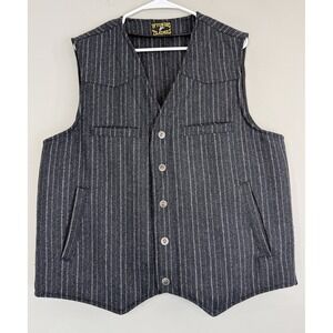 Wyoming Traders Wool Vest Men's Large Pinstripe Conceal Carry Holsters Cowboy